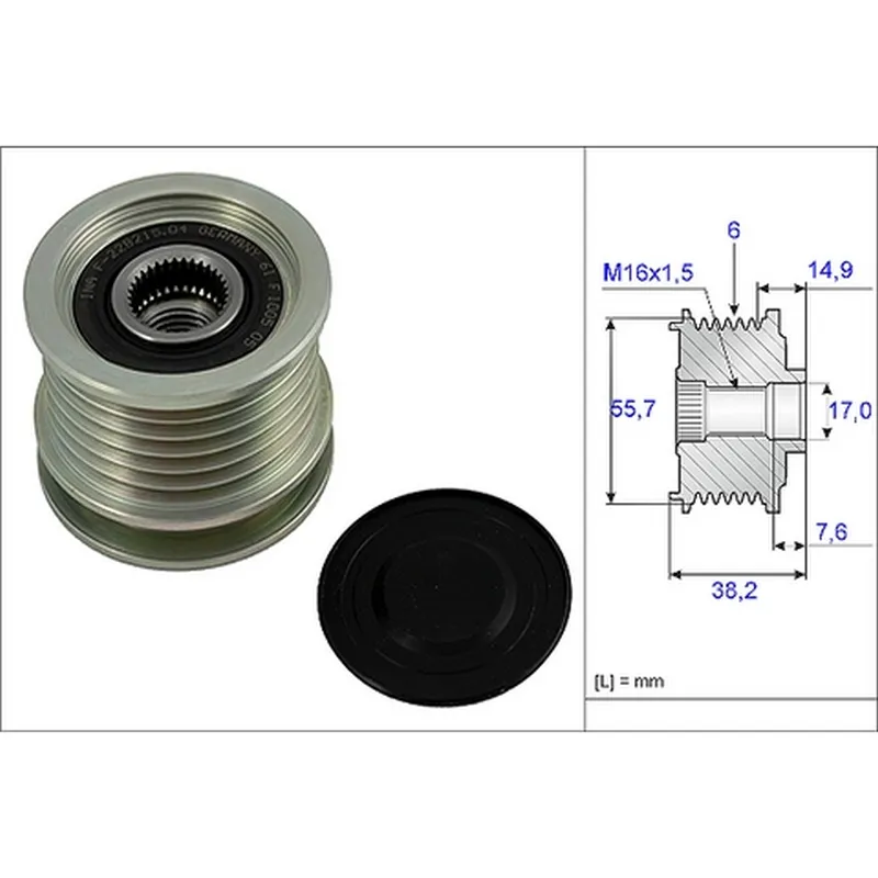 Обгонная муфта генератора MERCEDES 200D-300D W202,210,463,SRINTER
