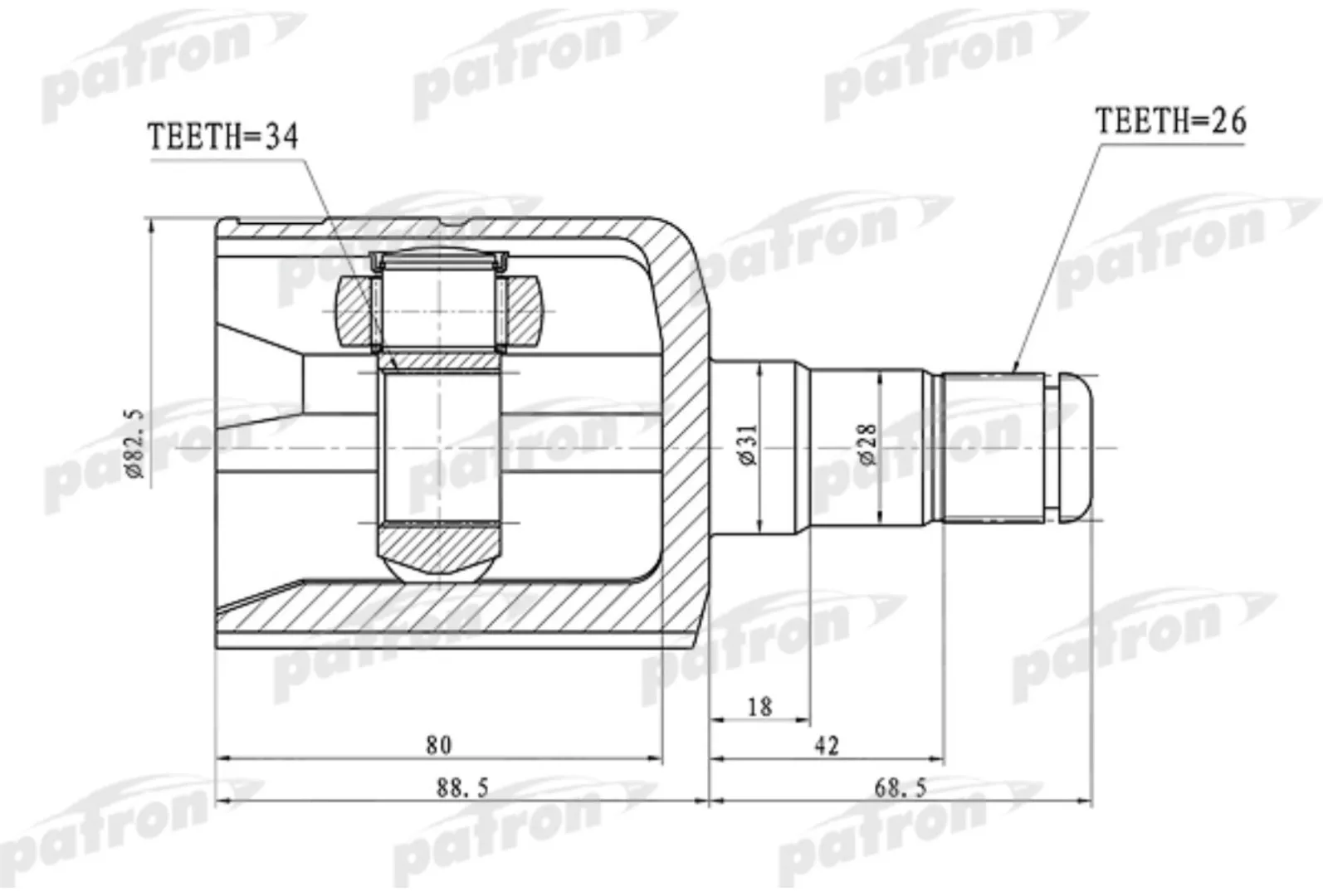 PATRON шрус PCV1305
