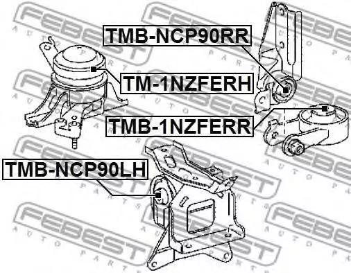FEBEST сайлентблок TMB-NCP90RR