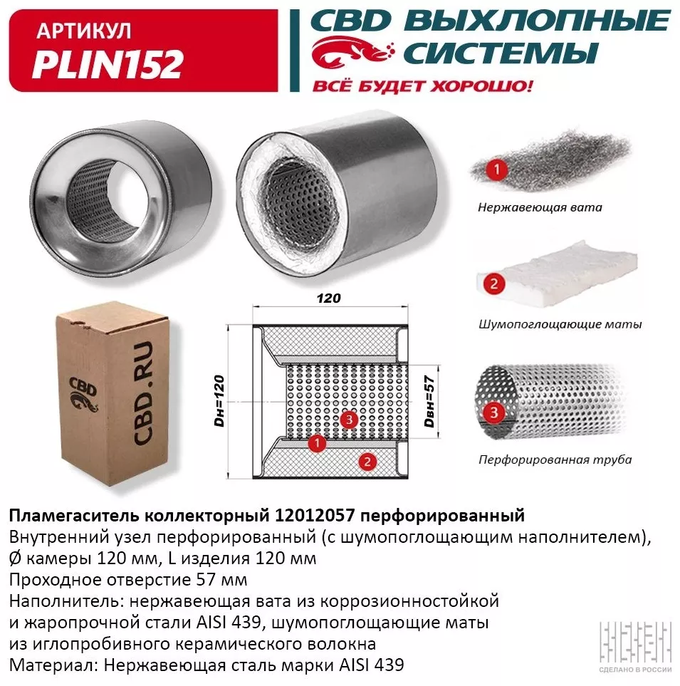 CBD пламегаситель коллекторный PLIN152