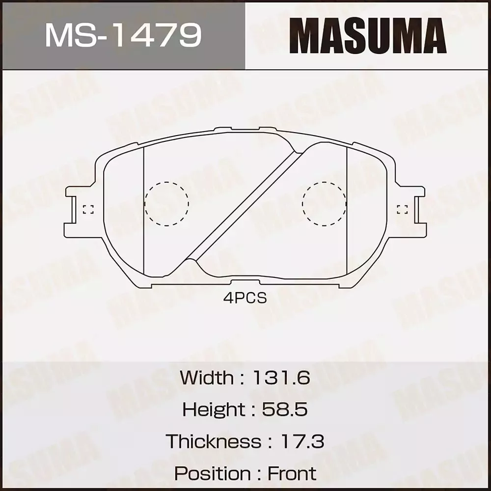Колодки MASUMA передние MS-1479