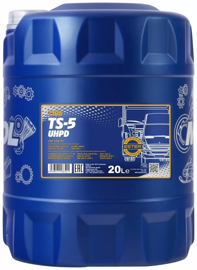 Моторное масло полусинтетическое Mannol TS- 10W-40 20 л