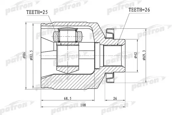 PATRON шрус PCV1353