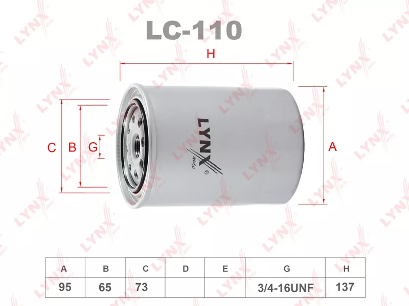 LYNXauto масляный фильтр LC110