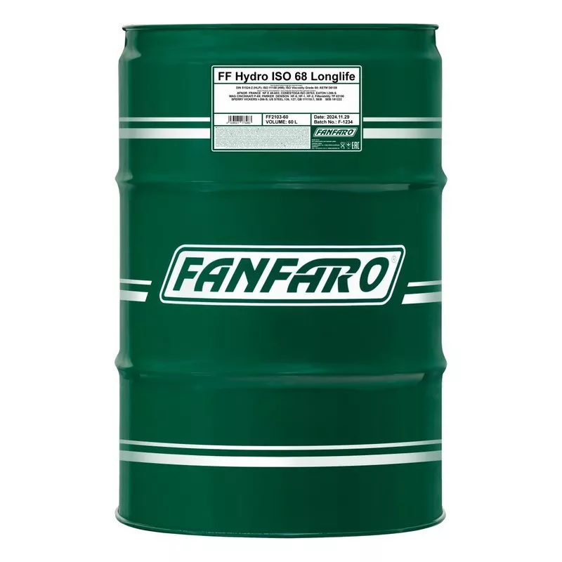 Гидравликалық май FANFARO Hydro ISO 68 Longlife 60 л