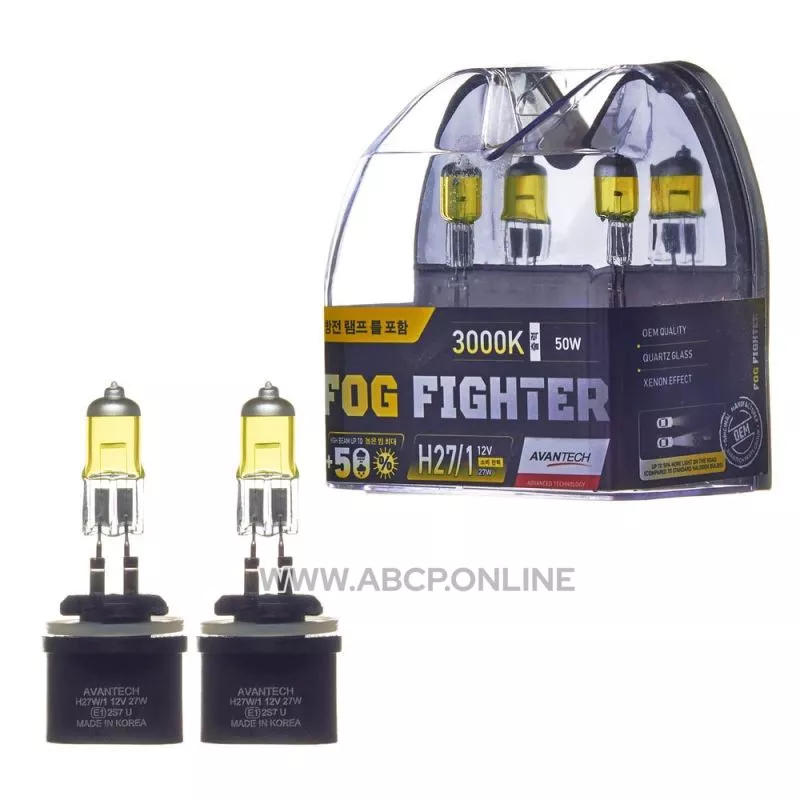 Лампа высокотемпературная H27/1 12V 27W (50W) 3000K, комплект 2 шт.