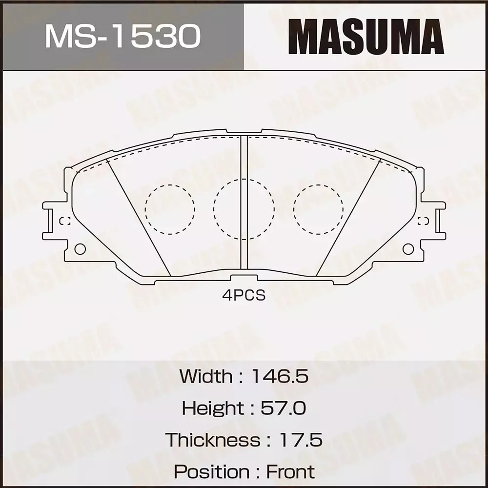 Колодки MASUMA передние MS-1530