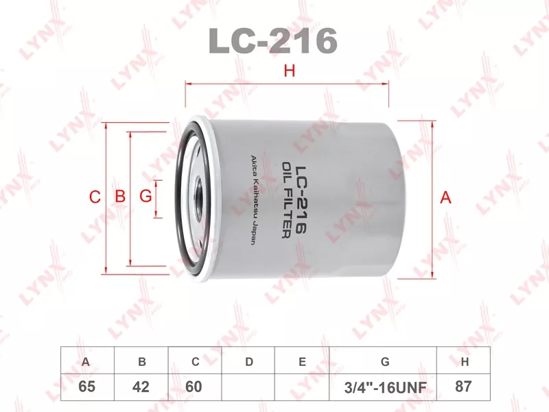 LYNXauto масляный фильтр LC216