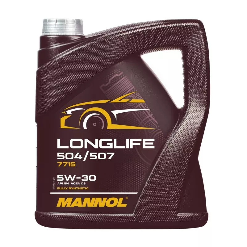 Синтетическое моторное масло 7715 MANNOL LONGLIFE 504/507 5W30 4 л