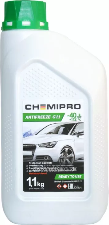 Антифриз Chemipro G11 готовый 1.1kg -40! зеленый