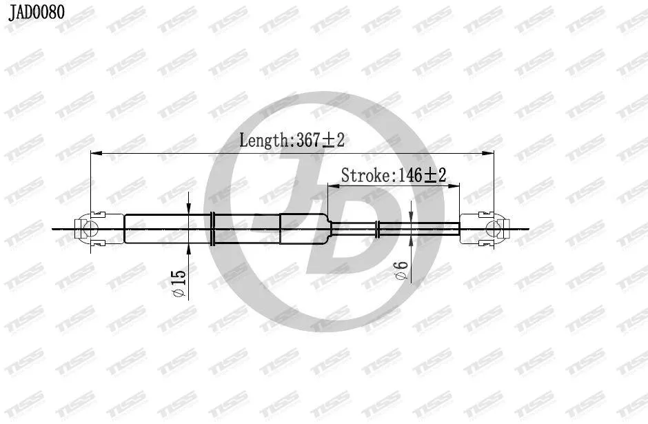 JD JAD0080 упор капота для BMW 3-Series 316, 3-Series 318, 3-Series 320, 3-Series 325, M-Series M3 1990-1999 черный