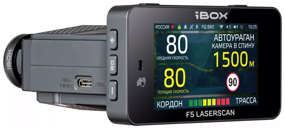 Видеорегистратор iBOX F5 LaserScan Wi-Fi Signature Dual черный