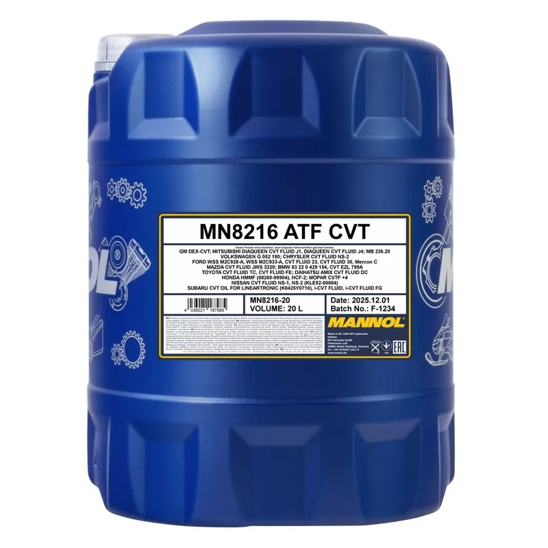 Синтетикалық трансмиссия майы MANNOL CVT Variator Fluid 8216 20 л