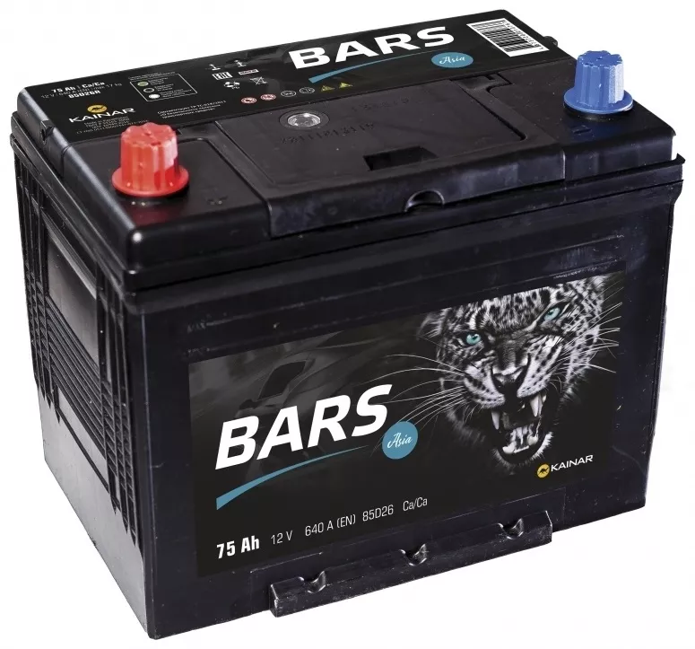 Аккумулятор BARS Asia 6СТ-75Ah +/-