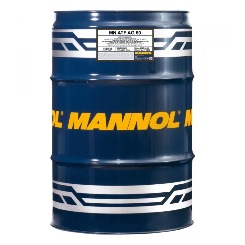 Синтетикалық трансмиссия сұйықтығы 8213 MANNOL ATF AG60 208 л