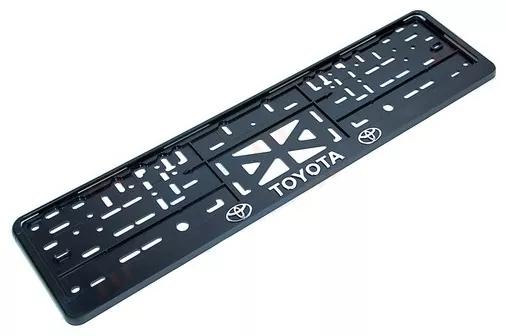 Рамка для номера Toyota r_сереб. T черный