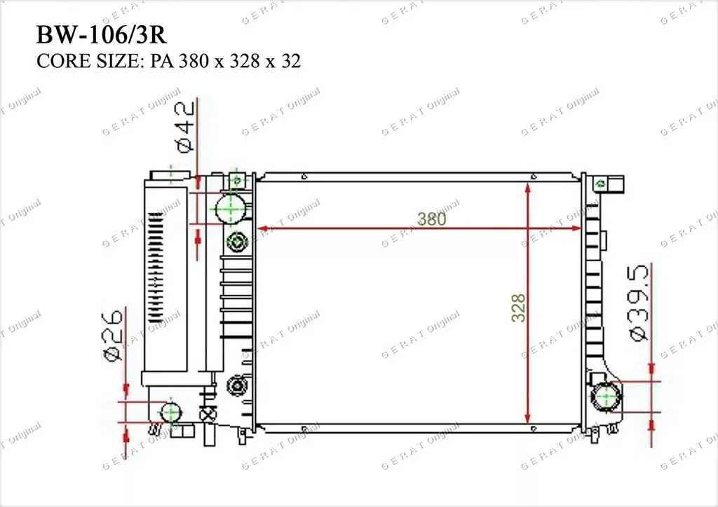 Gerat радиатор основной BW-106/3R