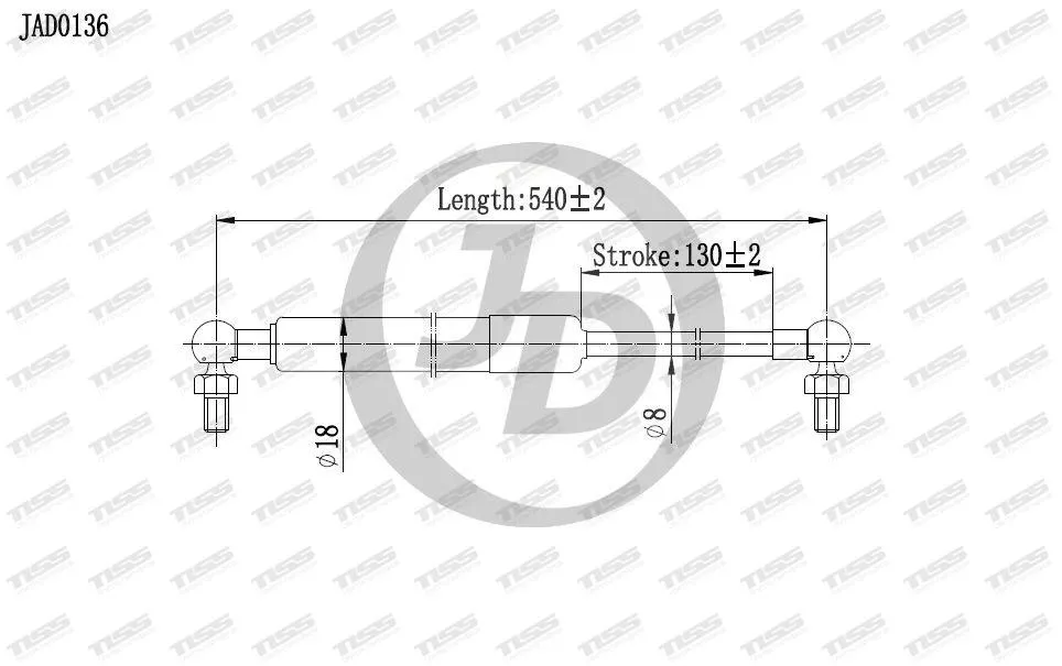 JD JAD0136 упор стекла крышки багажника для Honda CR-V 1996-2001 черный