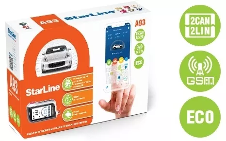 Автосигнализация StarLine A93 V2 2CAN-2LIN GSM Eco с обратной связью