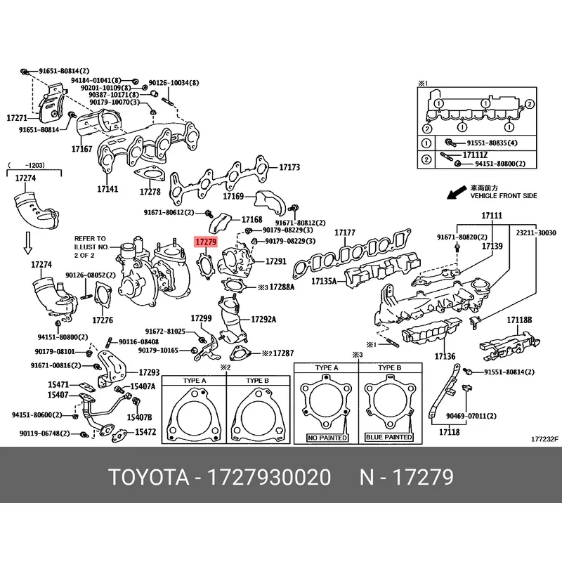 Прокладка турбины TOYOTA DYNA/FORTUNER/HILUX/HIACE 2KDFTV 01-