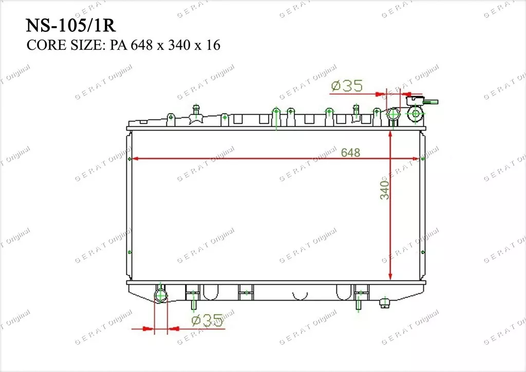 Gerat радиатор основной NS-105/1R
