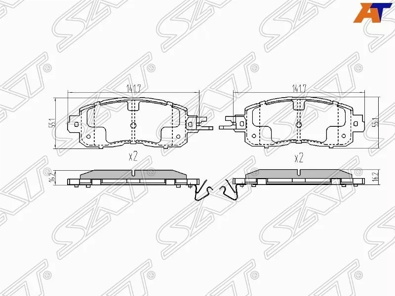 Колодки SAT передние STD10603TA0B 1 шт