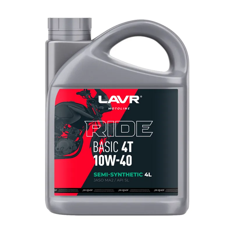 LAVR MOTO Моторное масло RIDE BASIC 4T 10W40 SL, 4 л