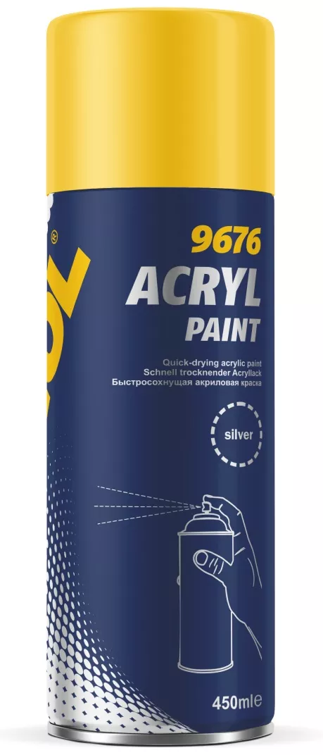 Күміс түсті бояу MANNOL 9676 Acryl Paint Silver  0,45 л