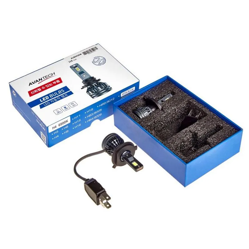 Лампа светодиодная LED Avantech H4 12V 35W, 6500К (комплект 2 шт.)