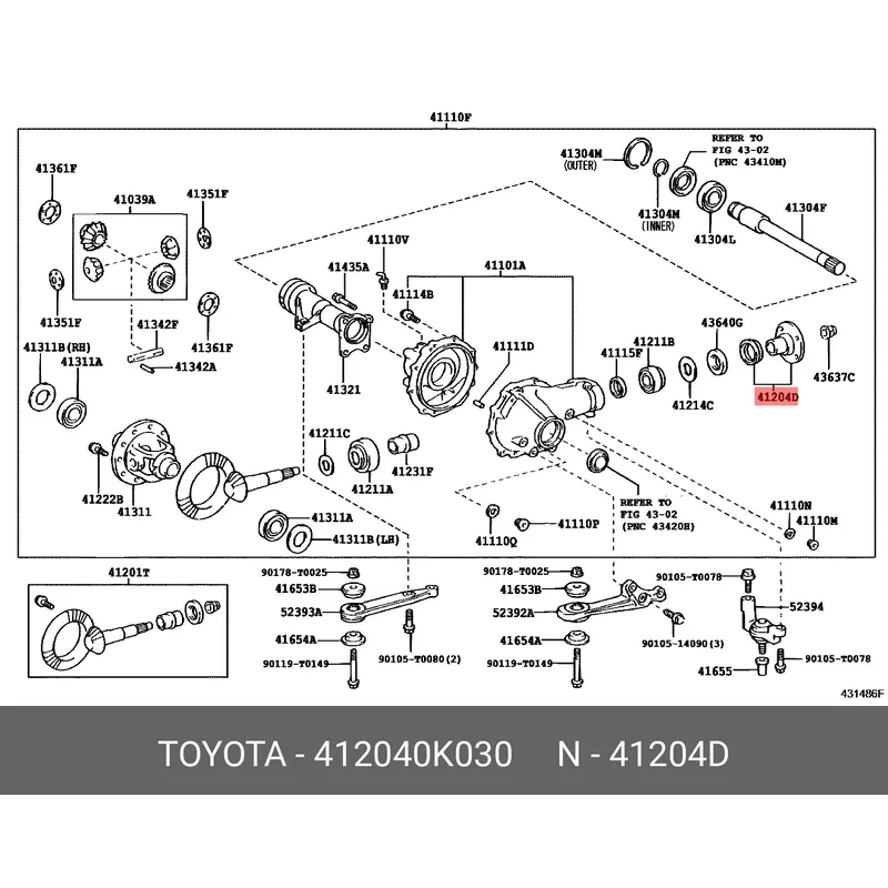 Фланец переднего редуктора TOYOTA HILUX
