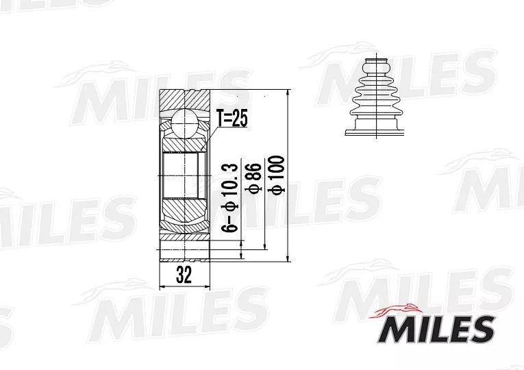 MILES шрус внутренний GA10011