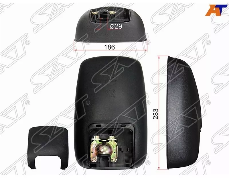 Зеркало в сборе SAT левое для Isuzu, Mazda Titan, Elf 1995-2005