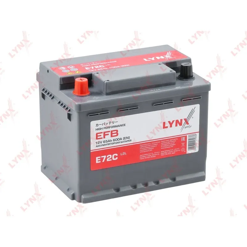 Аккумулятор EFB L2L, 65 Ah, 600 A, прямая, 242X175X190