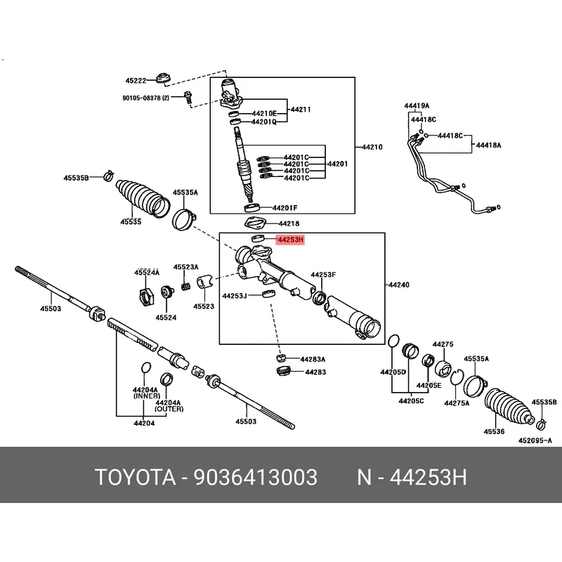 Подшипник рулевой рейки TOYOTA 1KZT/1KDFTV/1JZGTE/2JZGTE/5VZFE 13/20/12