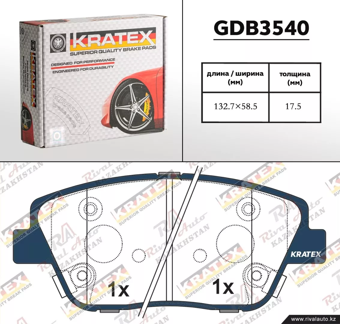 Колодки Kratex передние GDB3540