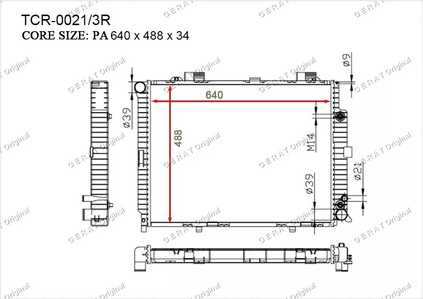 Gerat радиатор основной TCR-0021/3R