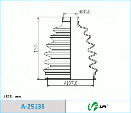 LFI пыльник шруса наружного A25135