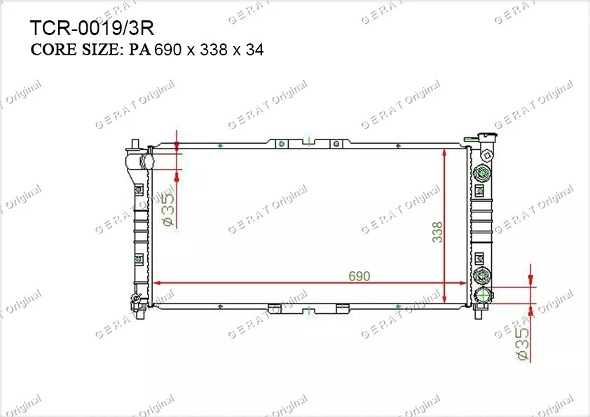 Gerat радиатор основной TCR-0019/3R