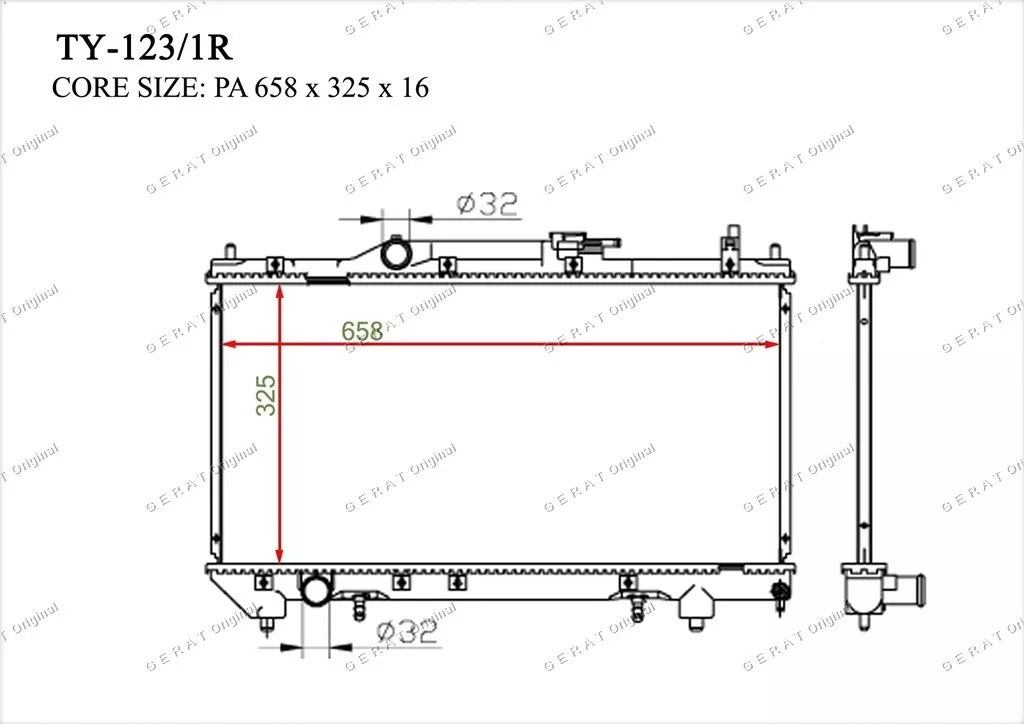 Gerat радиатор основной TY-123/1R