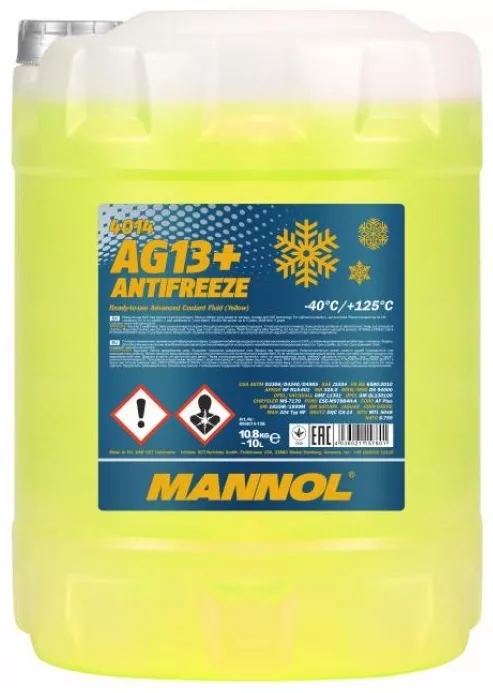 Антифриз Mannol 124.0 С желтый (оранжевый) G-13 10 л