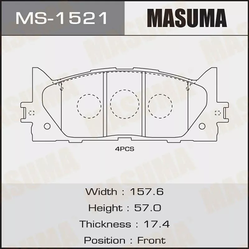 Колодки MASUMA передние MS-1521