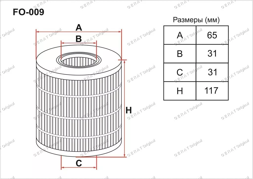 Gerat масляный фильтр FO-009