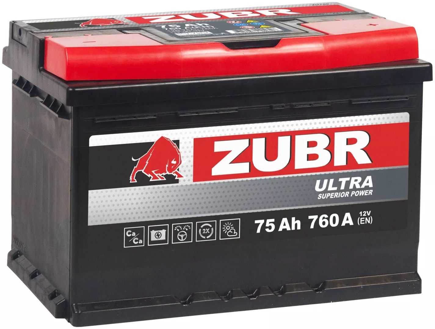 Аккумулятор ZUBR CT-75az Ultra 75 Ач обратная