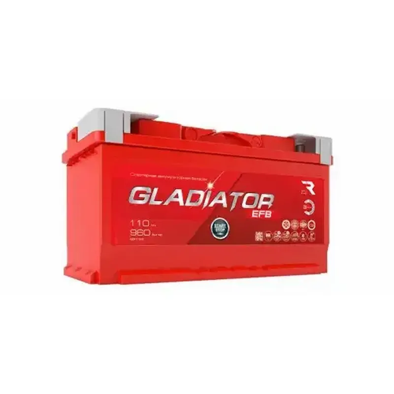 Аккумулятор GLADIATOR EFB 110 Ah, 960 A, 353x175x190 обр
