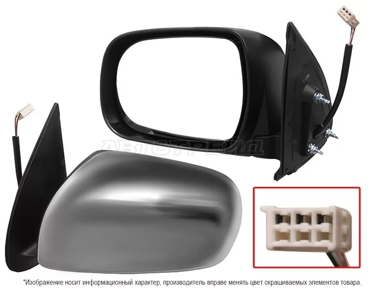 Зеркало в сборе SAT ST-16-0077 левое для Toyota Hilux, Fortuner 2004-2010